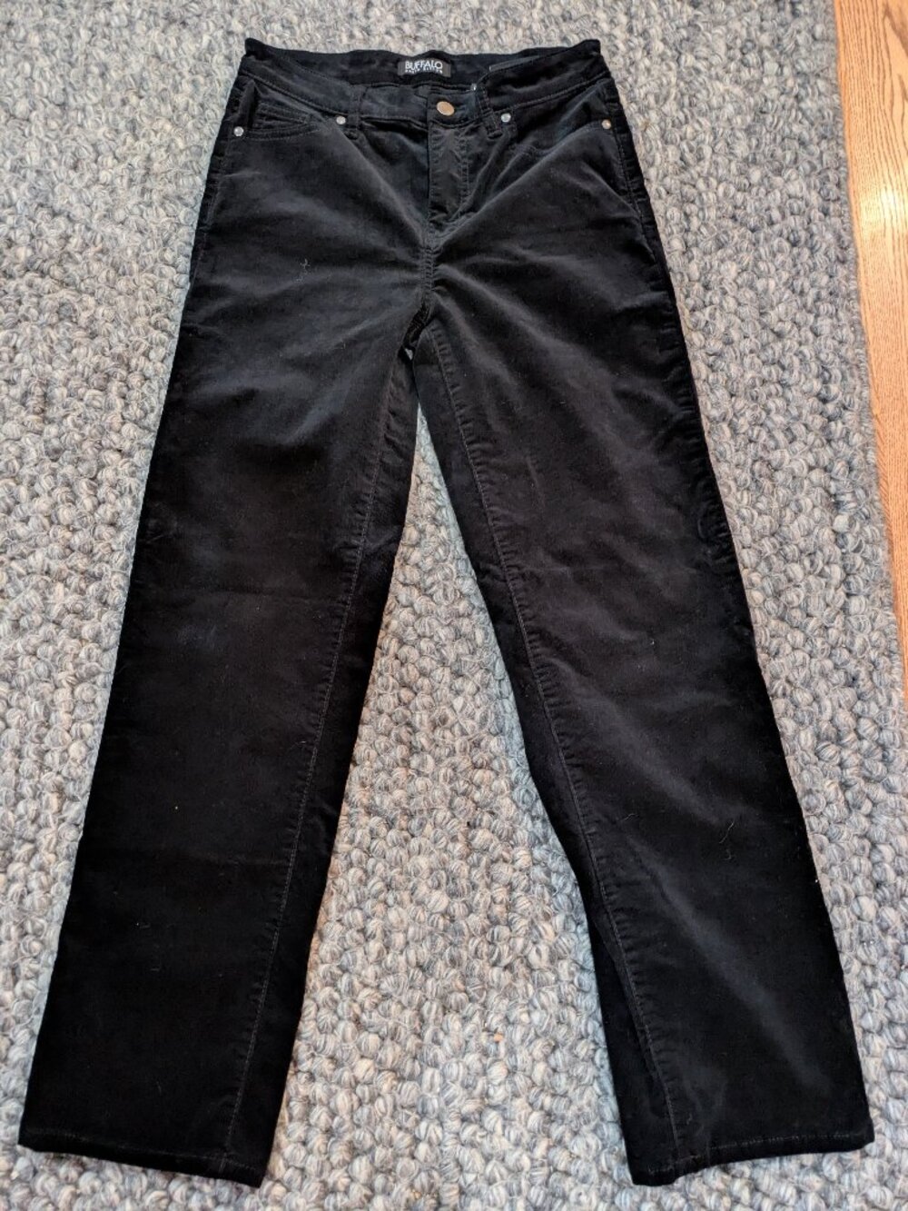 Buffalo David Bitton Women's Stretch Straight Leg Corduroy Pant, Black 4/27 #820